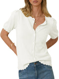 Saodimallsu Womens Puff Short Sleeve Cardigans