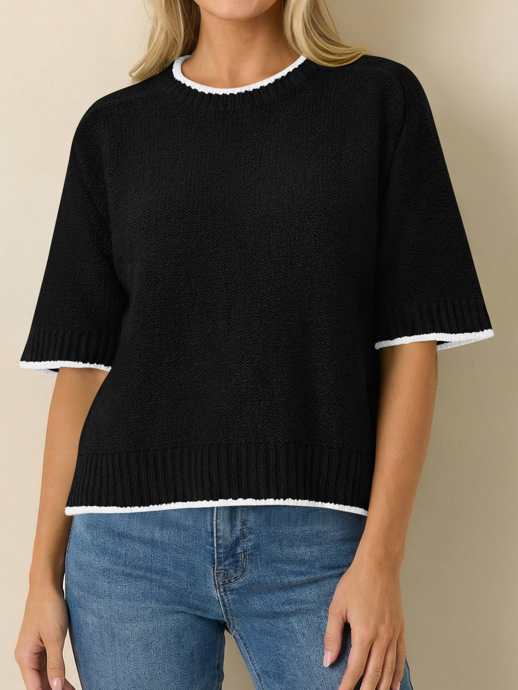 Saodimallsu Womens Casual Crew Neck Sweaters