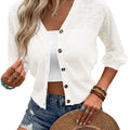 Saodimallsu Womens Short Sleeve Sheer Cardigans