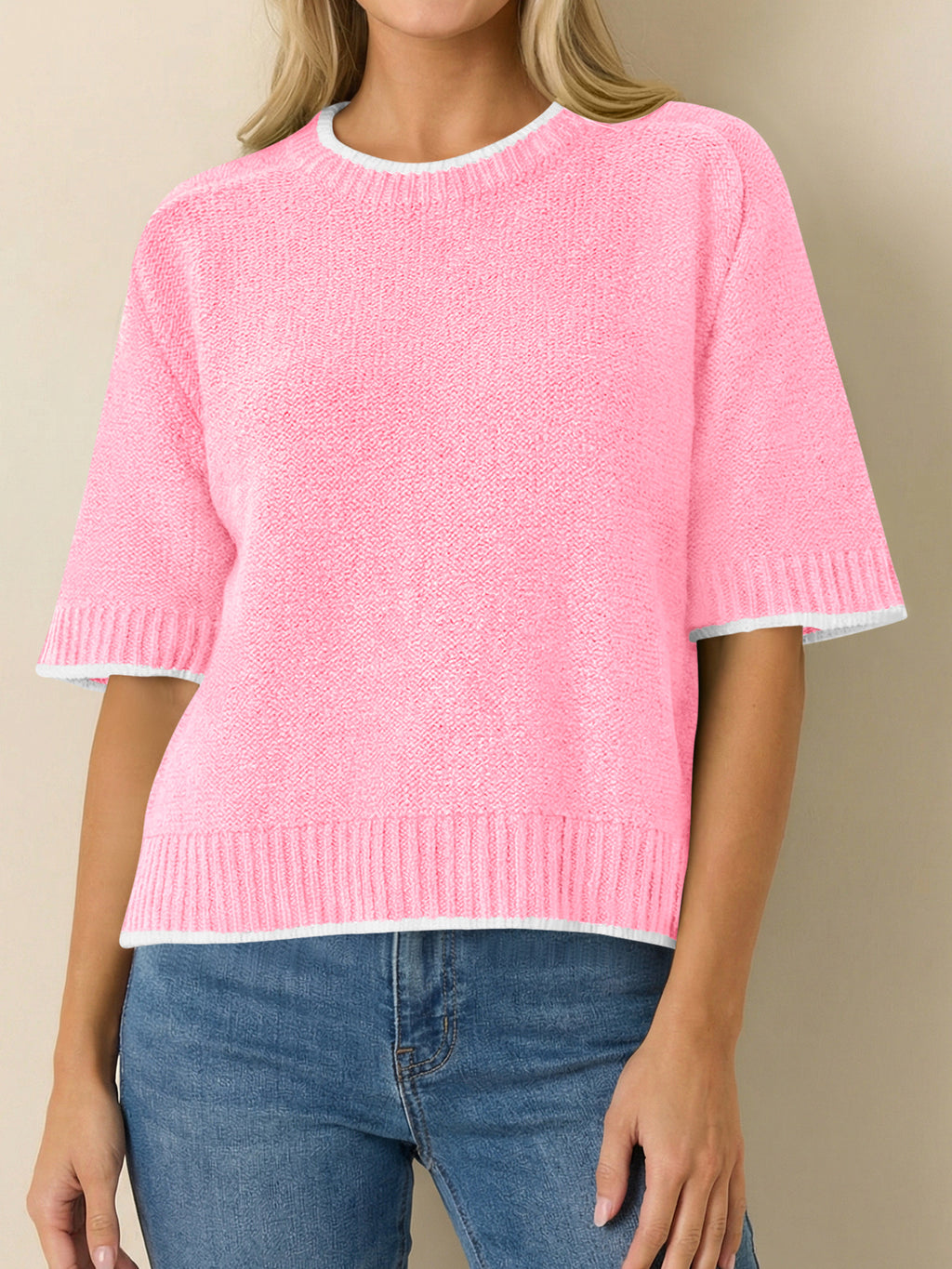 Saodimallsu Womens Casual Crew Neck Sweaters