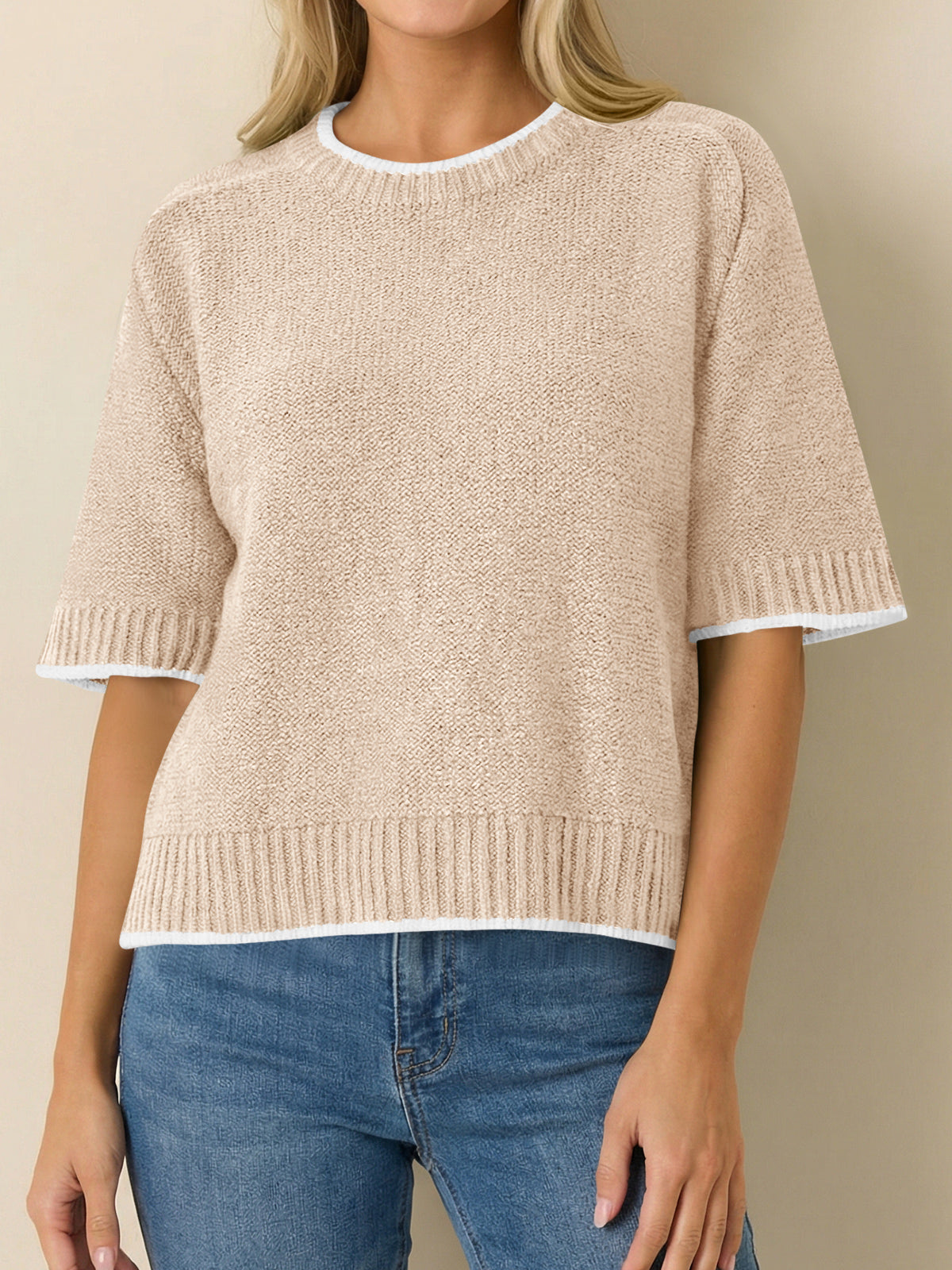 Saodimallsu Womens Casual Crew Neck Sweaters