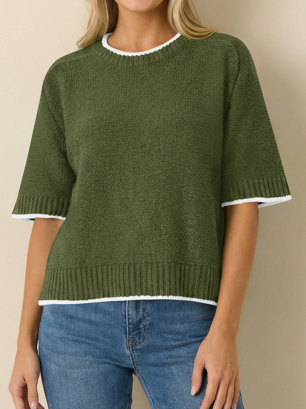 Saodimallsu Womens Casual Crew Neck Sweaters