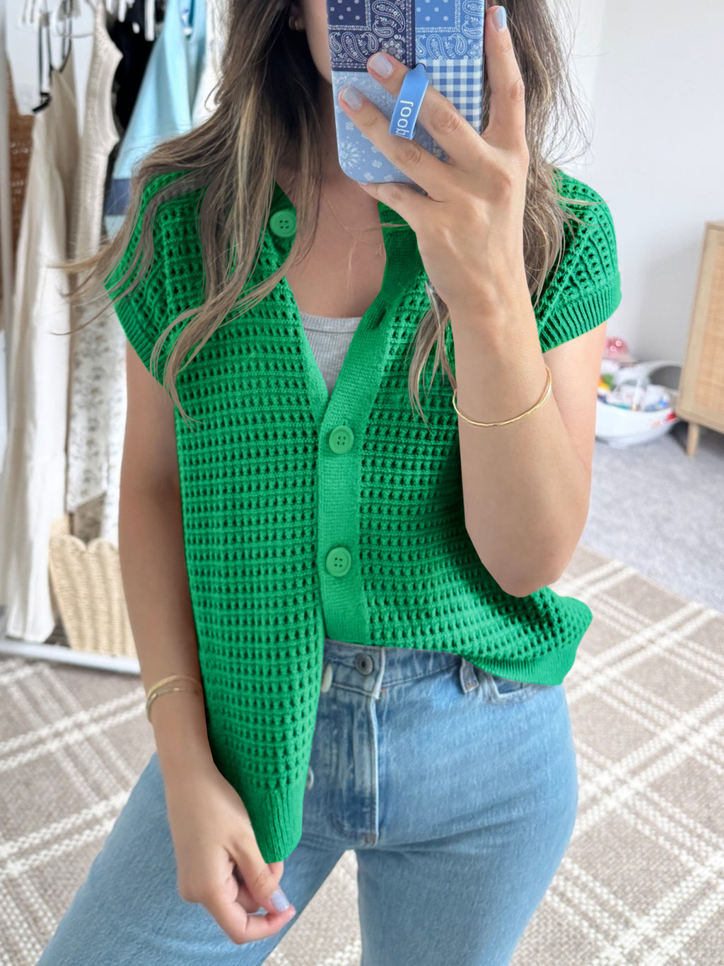 Saodimallsu Womens Short Cap Sleeve Sweater Vest