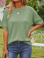 Saodimallsu Womens Oversized Batwing Sleeve Knit Pullover
