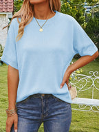 Saodimallsu Womens Oversized Batwing Sleeve Knit Pullover