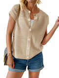Saodimallsu Womens Short Cap Sleeve Sweater Vest