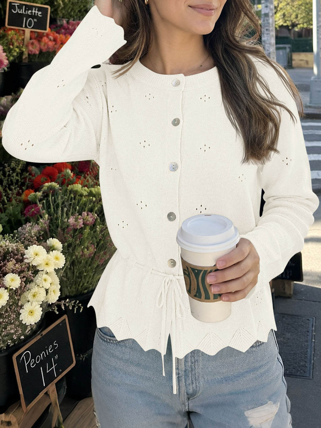 Saodimallsu Women Crochet Cardigan Sweater