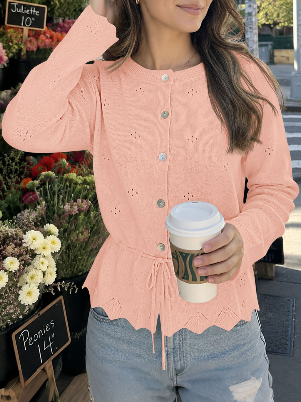 Saodimallsu Women Crochet Cardigan Sweater
