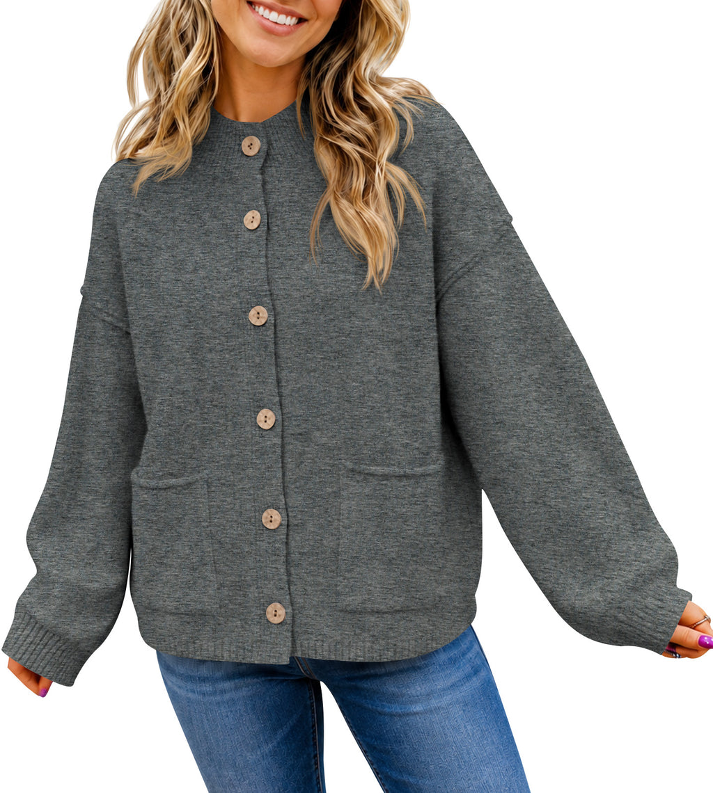 Saodimallsu Women Button-Up Knit Cardigan with Pockets