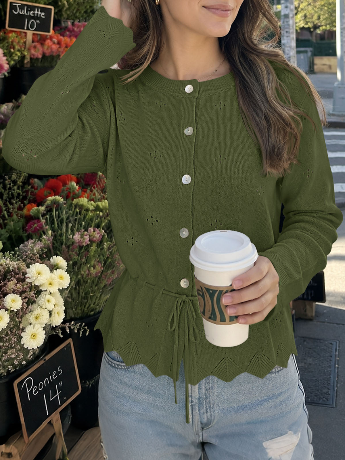 Saodimallsu Women Crochet Cardigan Sweater