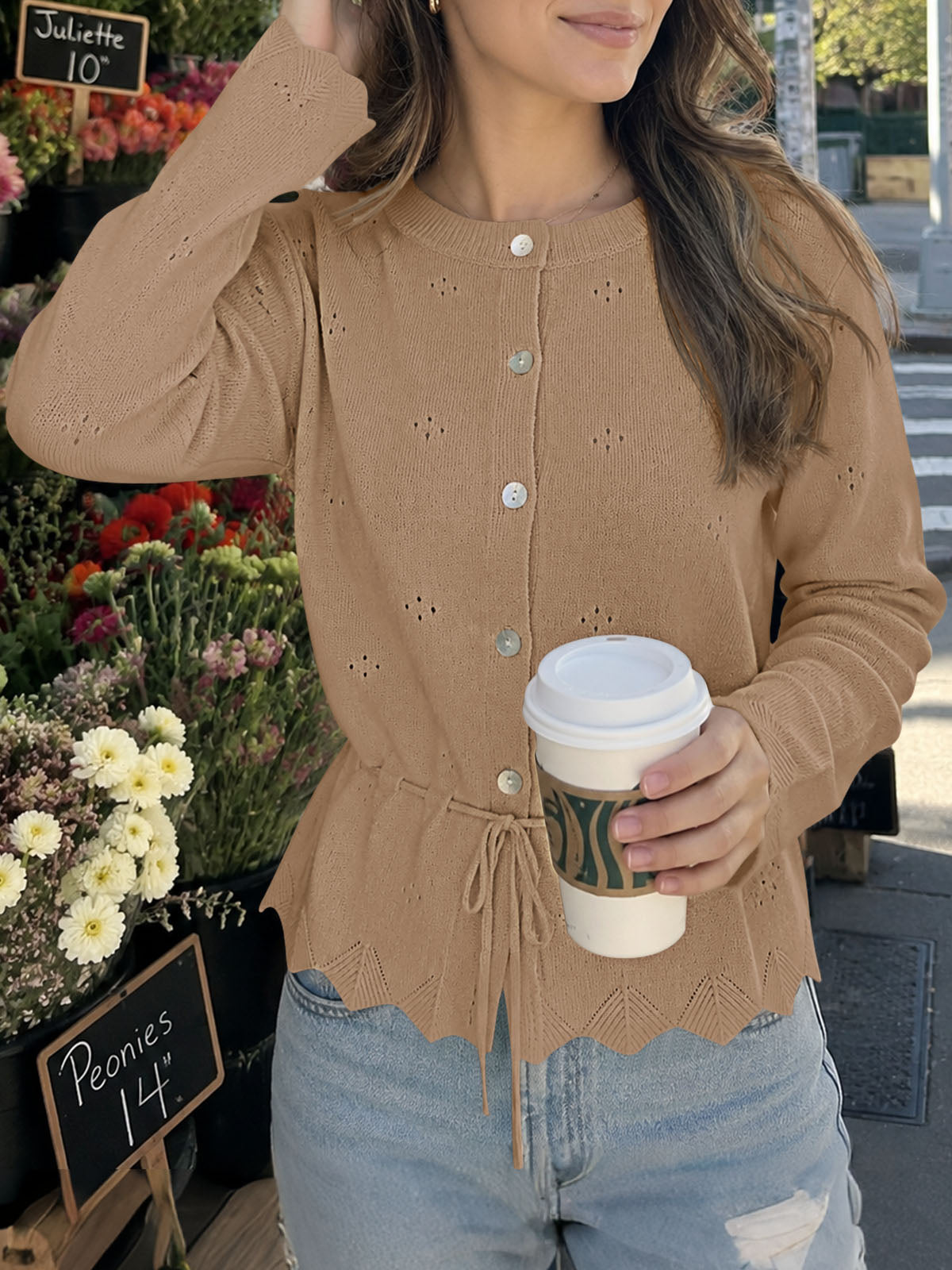 Saodimallsu Women Crochet Cardigan Sweater
