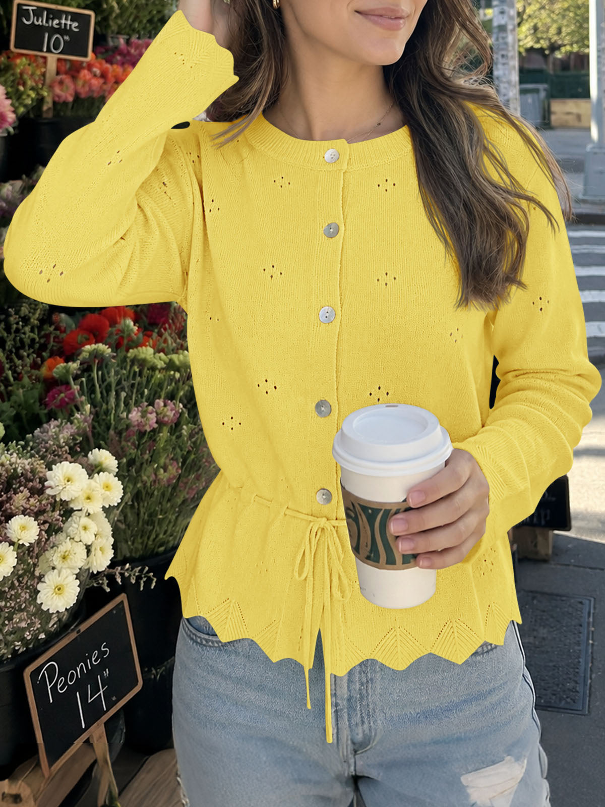 Saodimallsu Women Crochet Cardigan Sweater