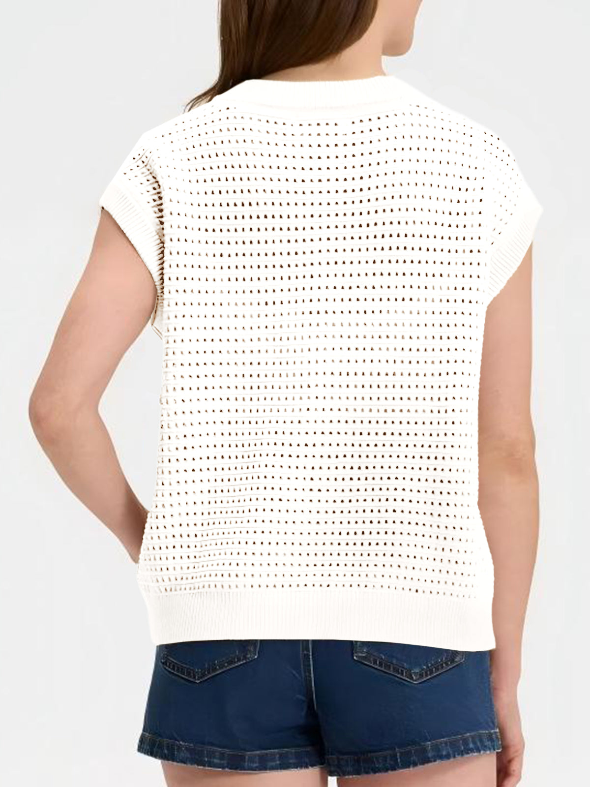 Saodimallsu Womens Short Cap Sleeve Sweater Vest