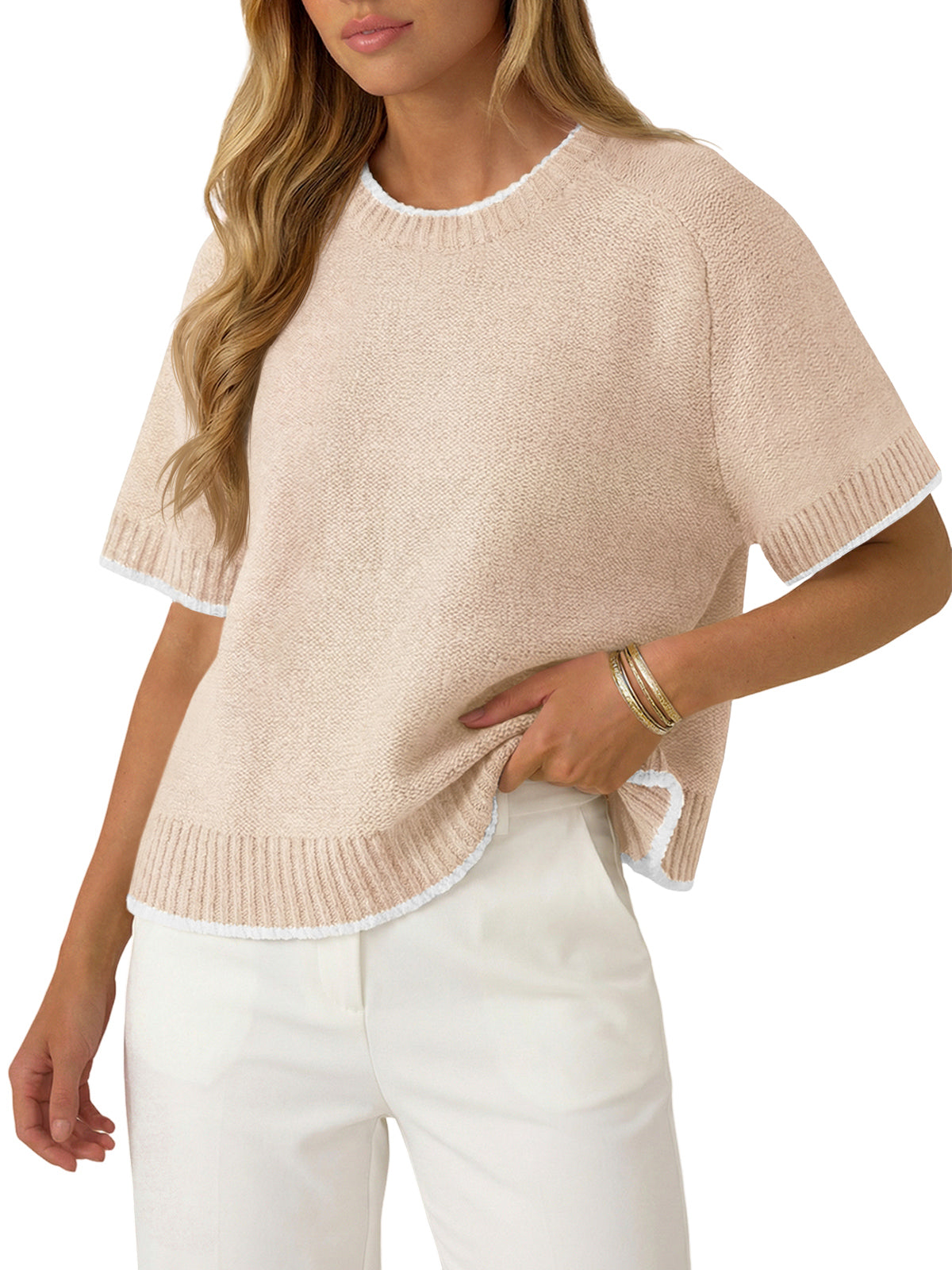 Saodimallsu Womens Casual Crew Neck Sweaters