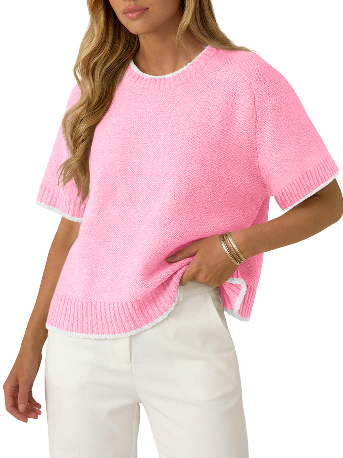 Saodimallsu Womens Casual Crew Neck Sweaters