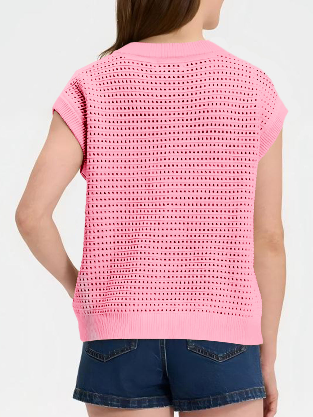 Saodimallsu Womens Short Cap Sleeve Sweater Vest