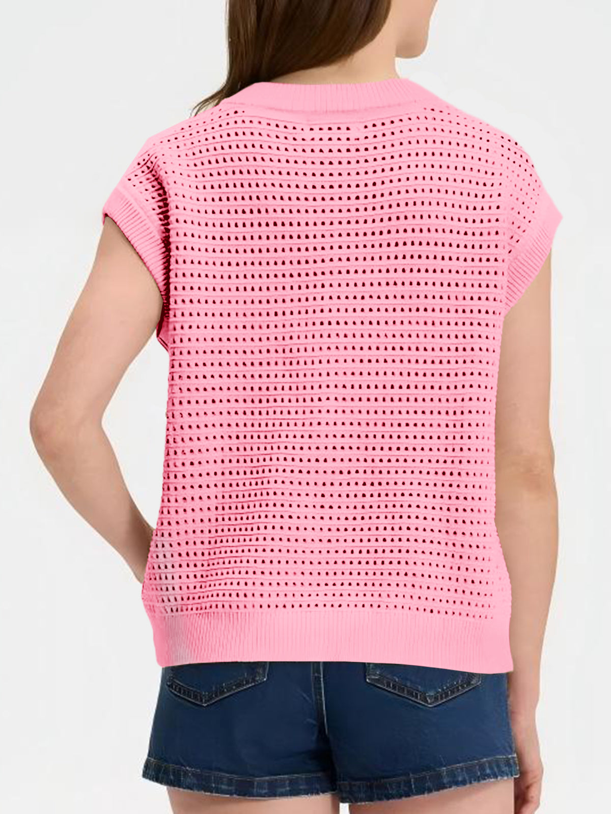 Saodimallsu Womens Short Cap Sleeve Sweater Vest
