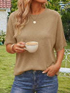Saodimallsu Womens Oversized Batwing Sleeve Knit Pullover