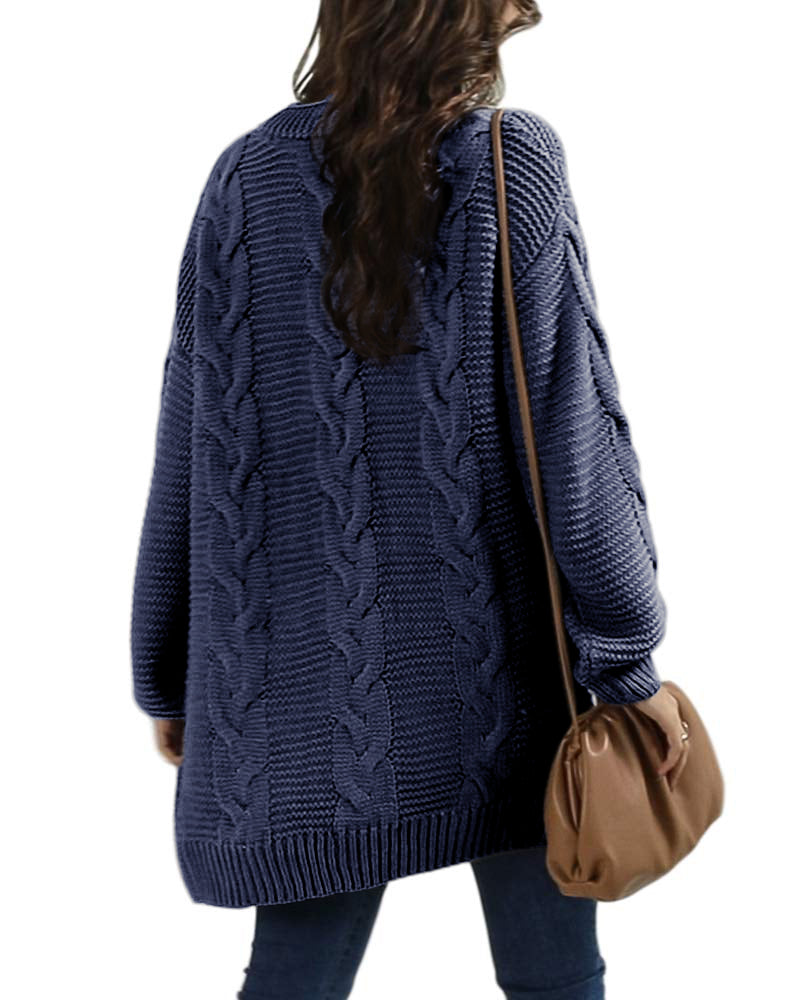Saodimallsu Women Oversized Chunky Cable Knit Cardigan