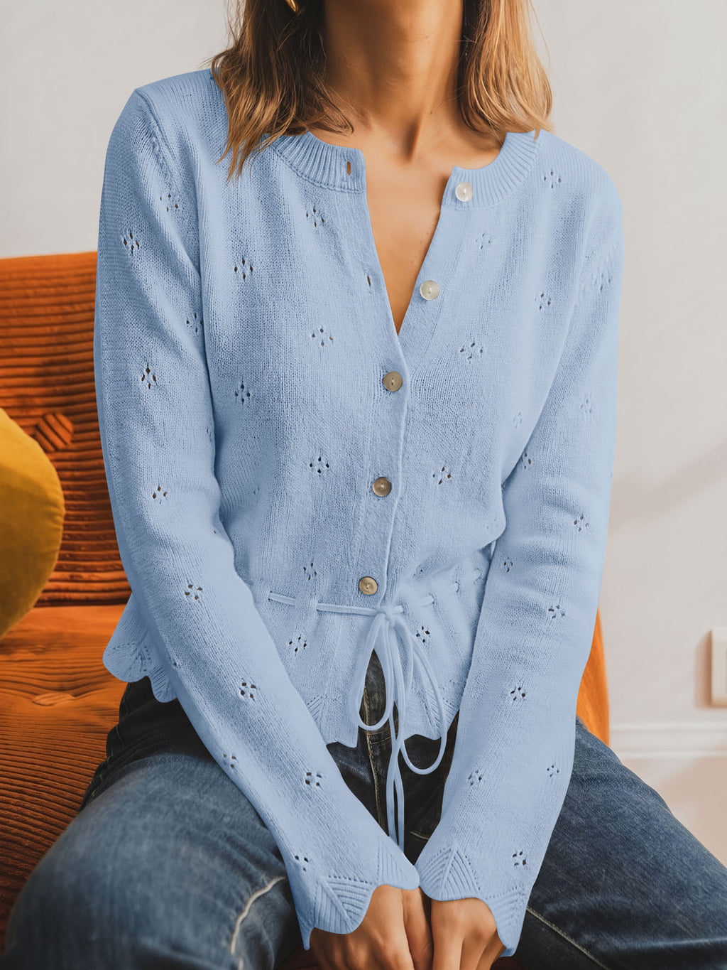 Saodimallsu Women Crochet Cardigan Sweater