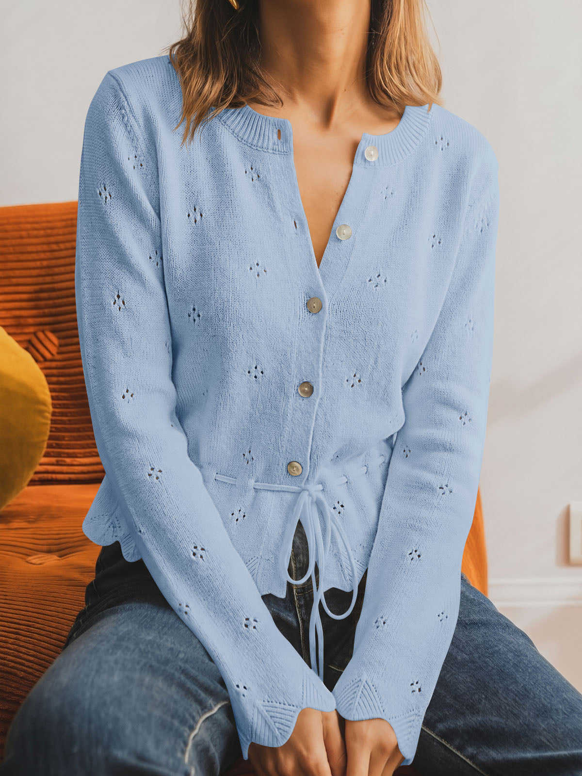Saodimallsu Women Crochet Cardigan Sweater