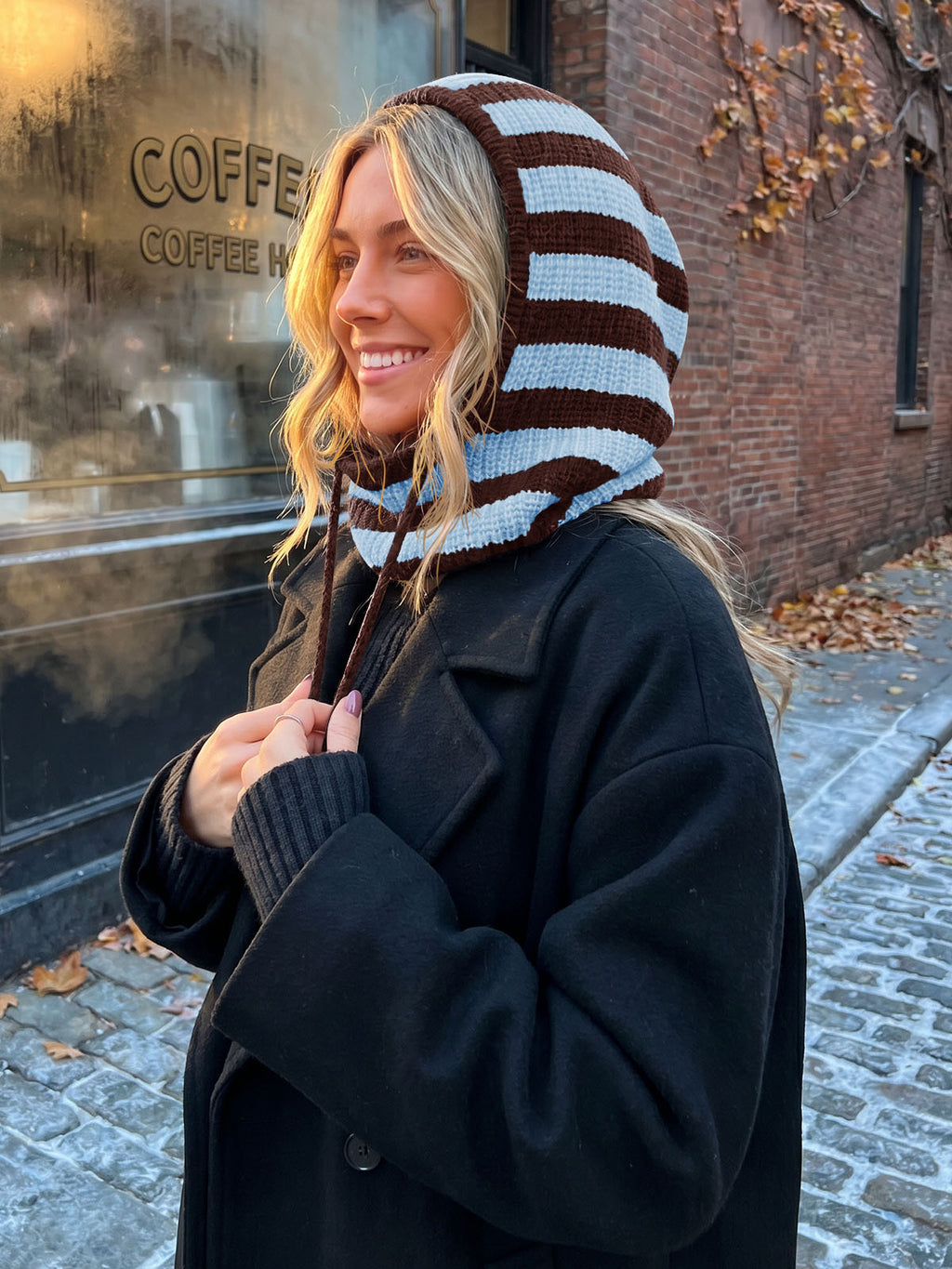 Saodimallsu Women Knit Balaclava Drawstring