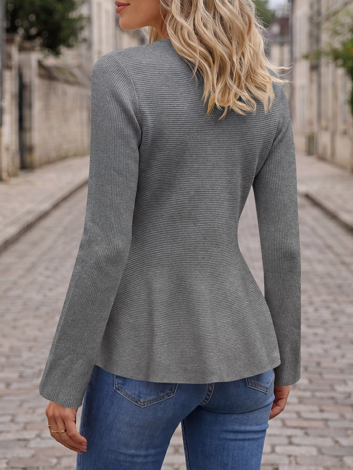 Saodimallsu Womens Ruffle Knit Cardigan Tops