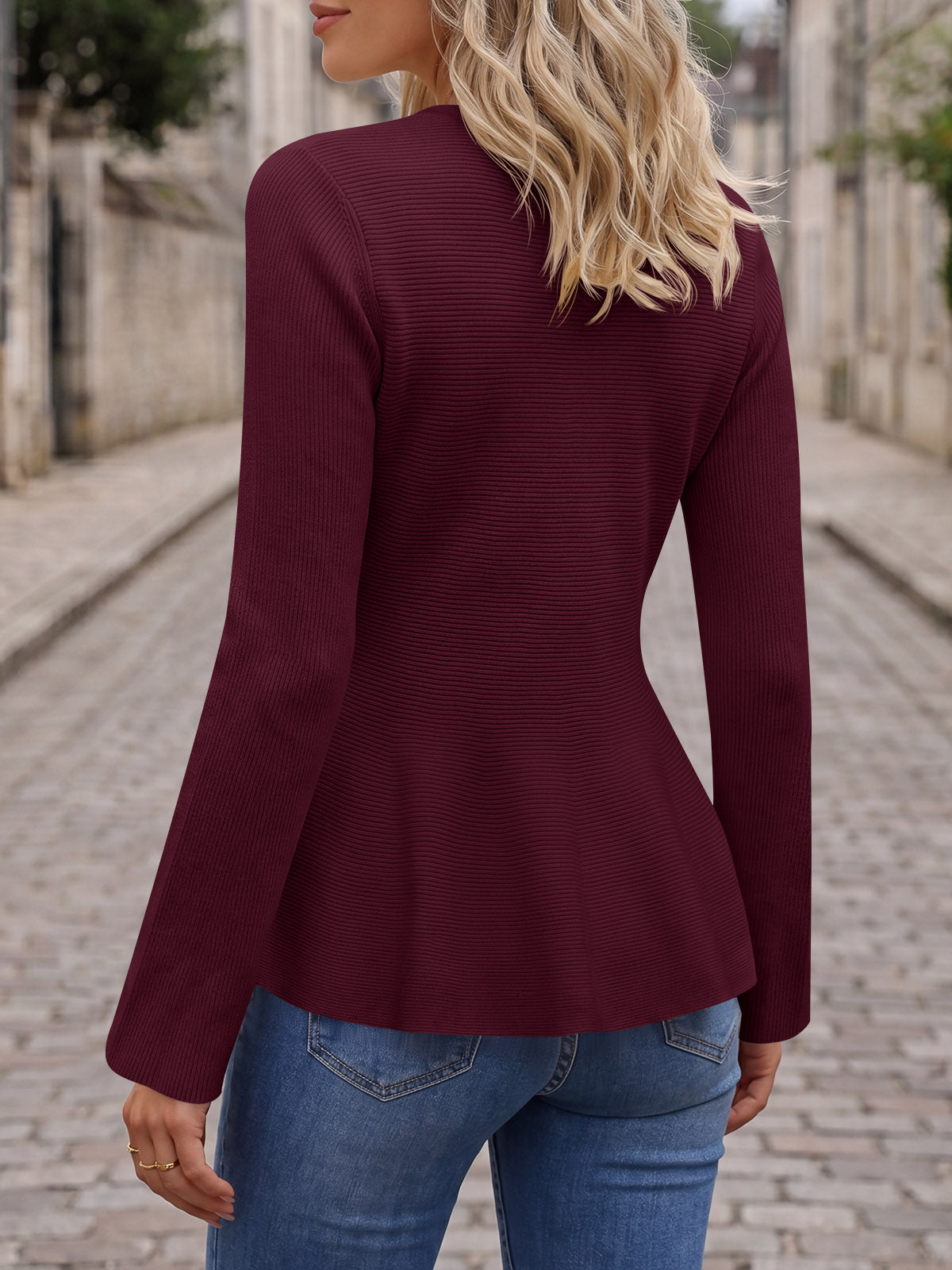 Saodimallsu Womens Ruffle Knit Cardigan Tops