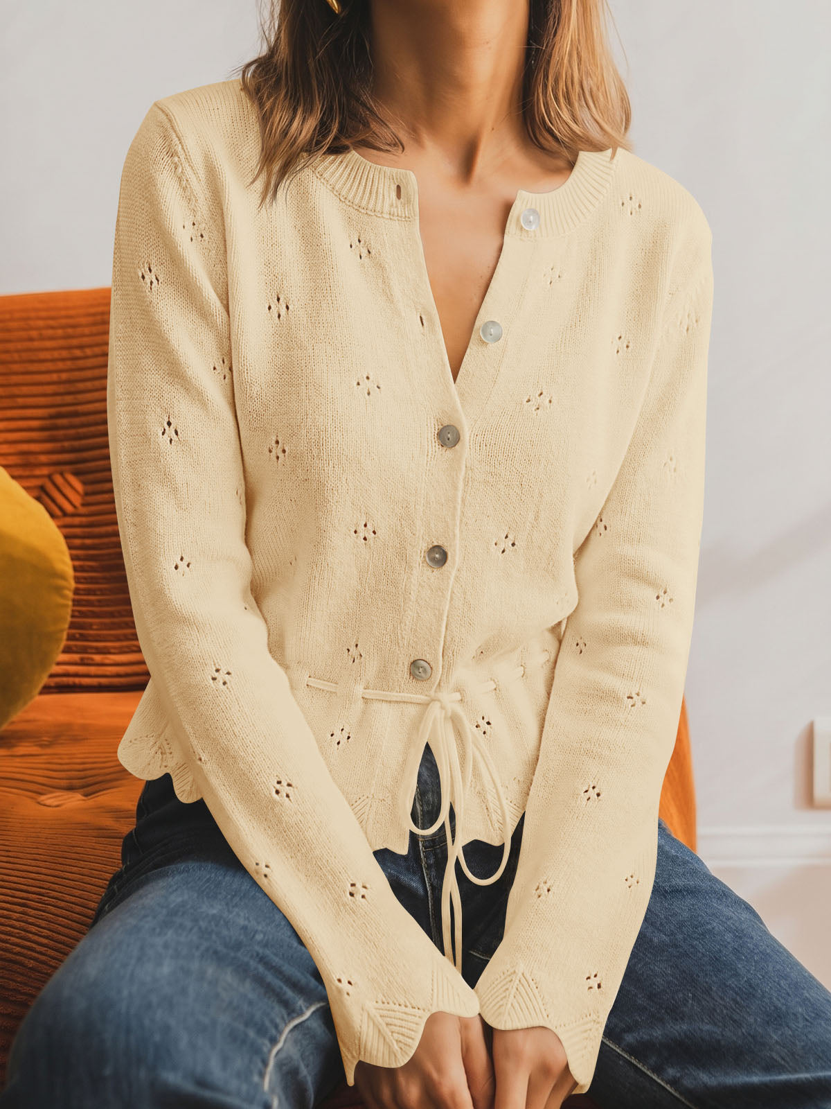 Saodimallsu Women Crochet Cardigan Sweater