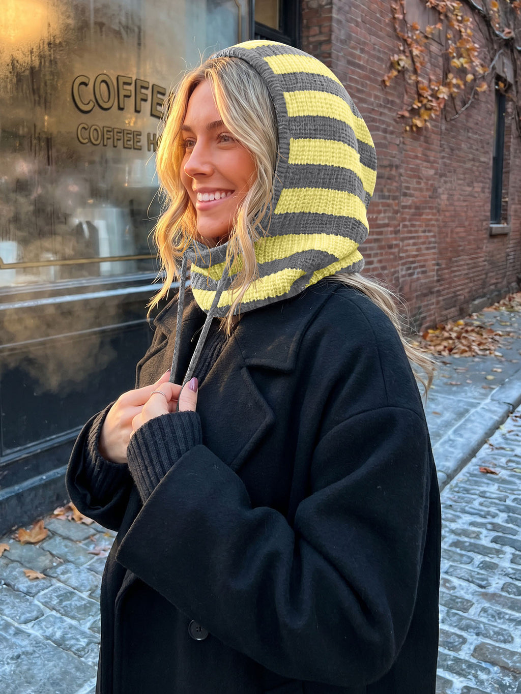 Saodimallsu Women Knit Balaclava Drawstring