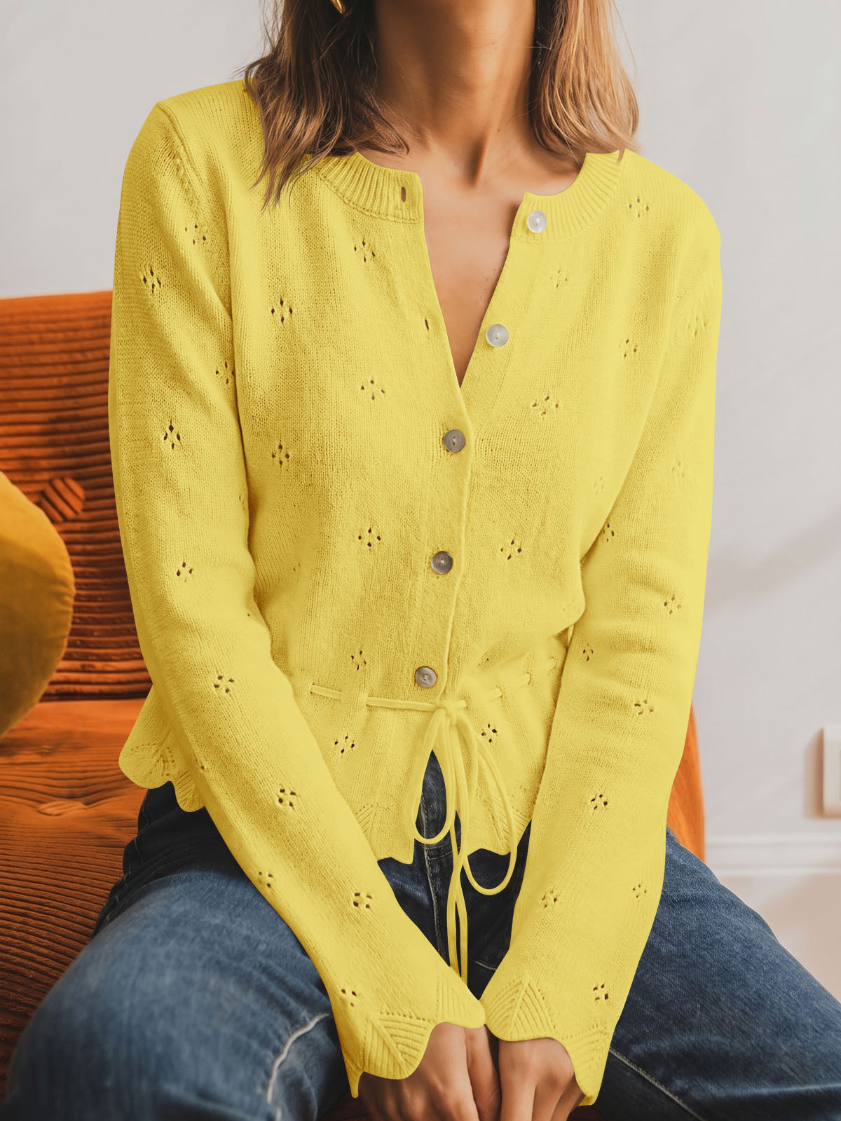 Saodimallsu Women Crochet Cardigan Sweater