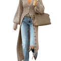 Saodimallsu Apricot Womens V Neck Cardigan