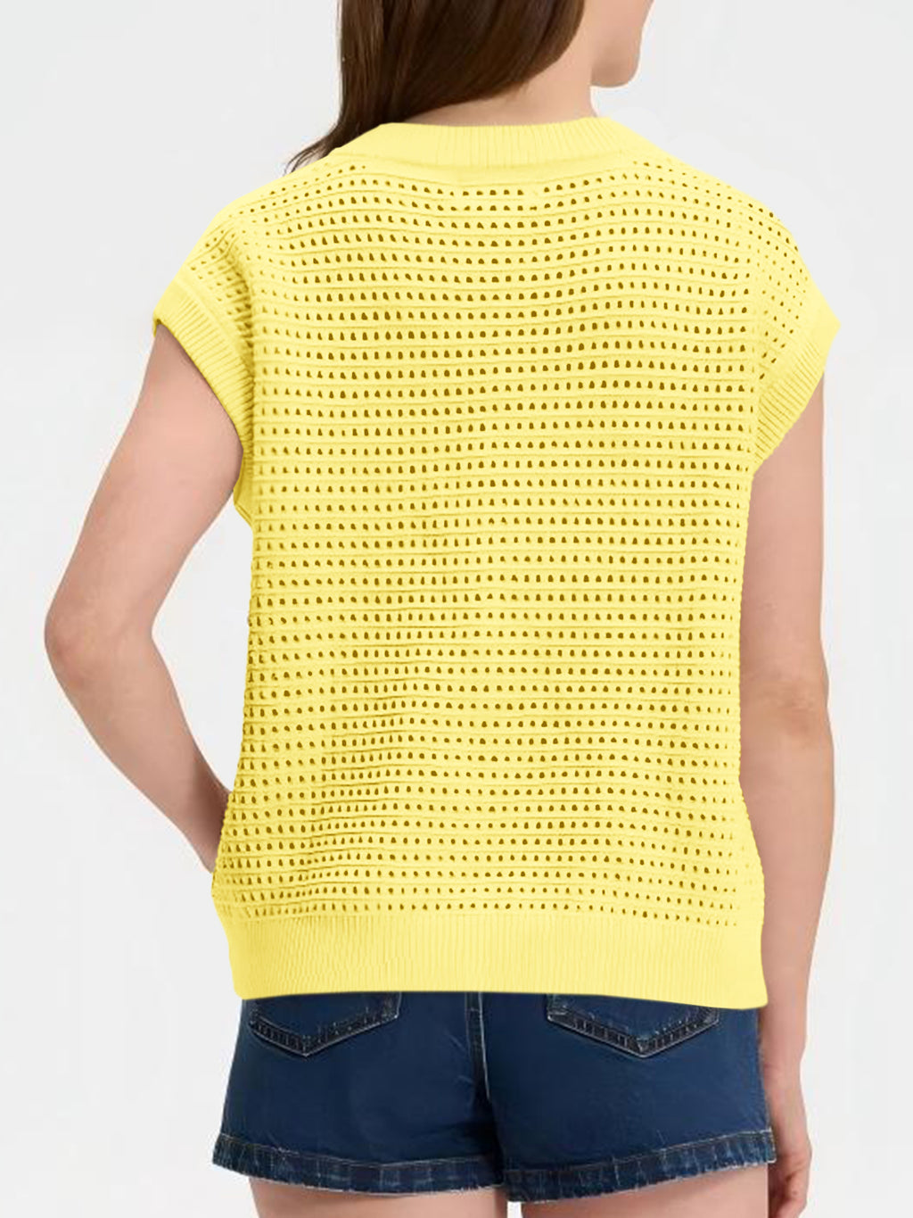 Saodimallsu Womens Short Cap Sleeve Sweater Vest