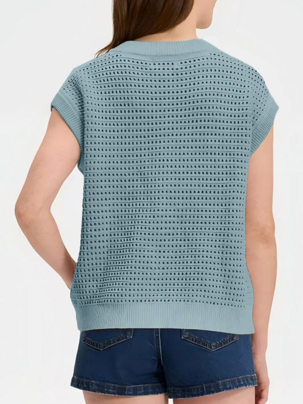 Saodimallsu Womens Short Cap Sleeve Sweater Vest