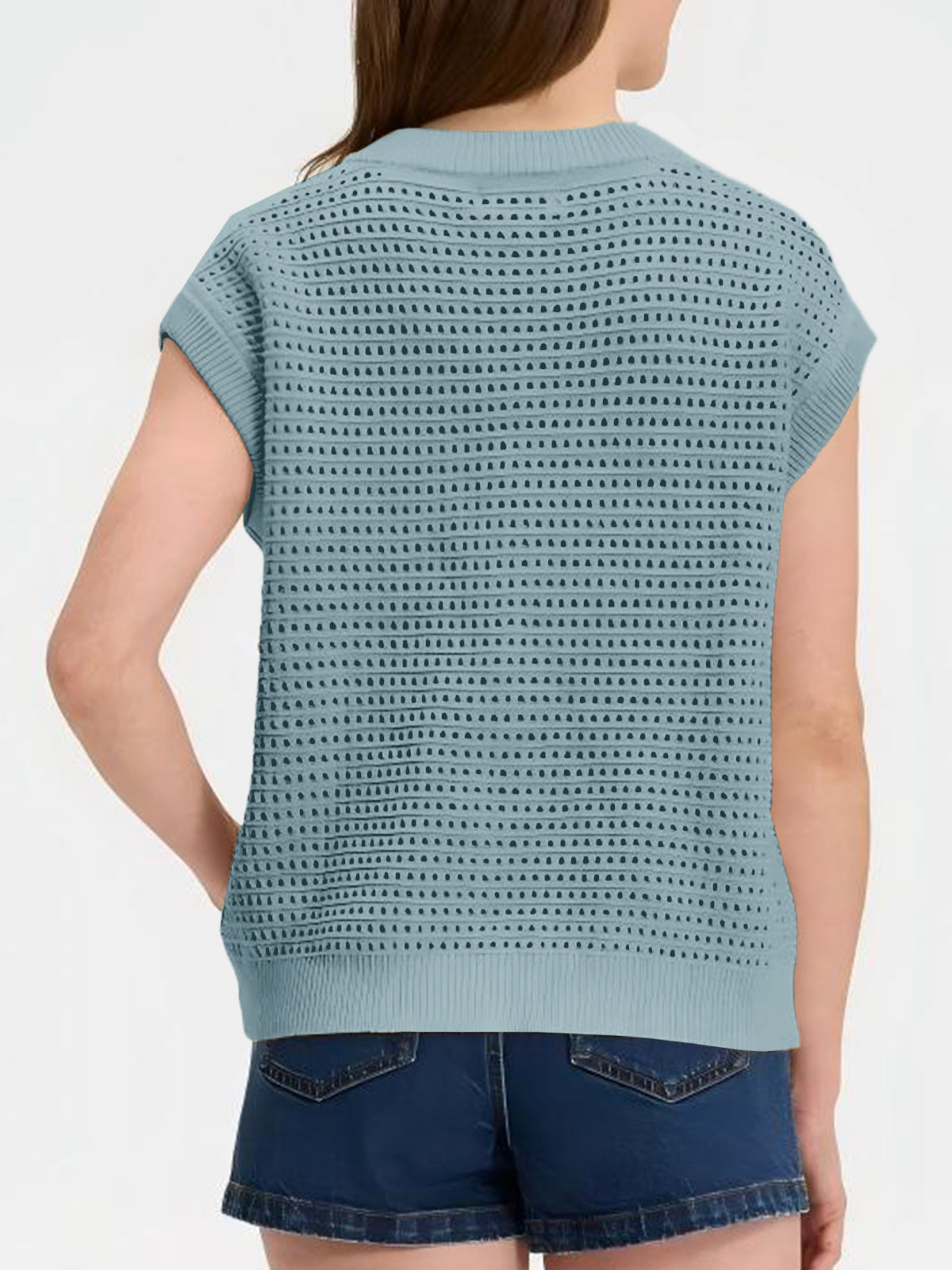 Saodimallsu Womens Short Cap Sleeve Sweater Vest