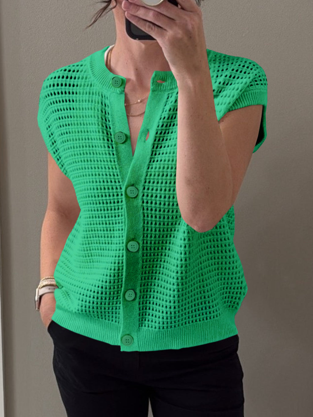 Saodimallsu Womens Short Cap Sleeve Sweater Vest