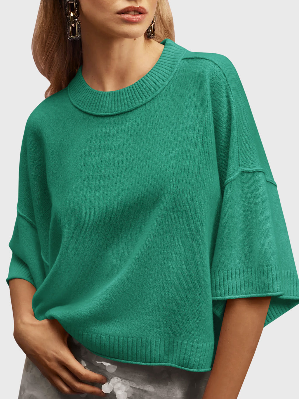 Saodimallsu Womens Oversized Cropped Sweater