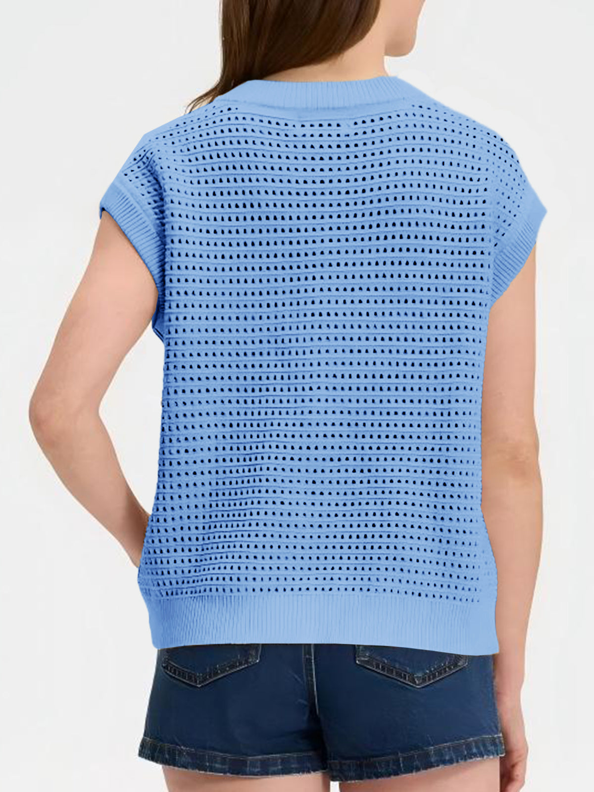 Saodimallsu Womens Short Cap Sleeve Sweater Vest