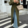 Saodimallsu Army Green Womens V Neck Cardigan