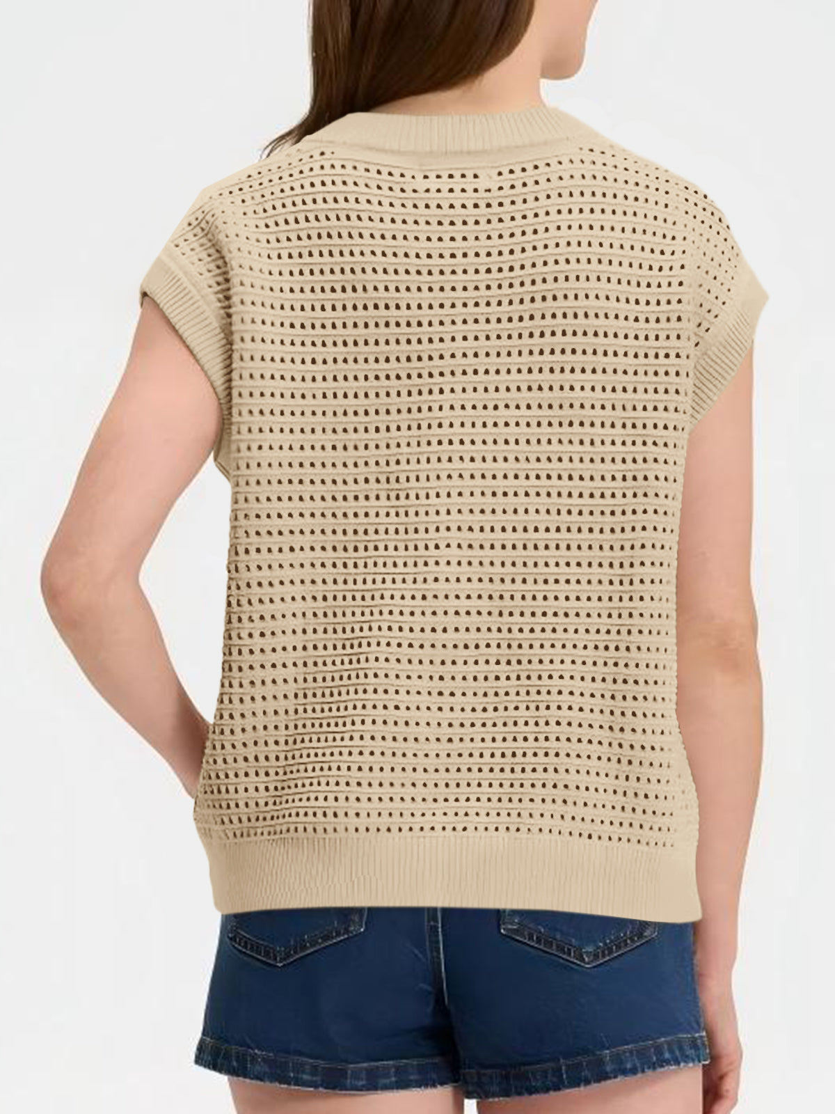 Saodimallsu Womens Short Cap Sleeve Sweater Vest