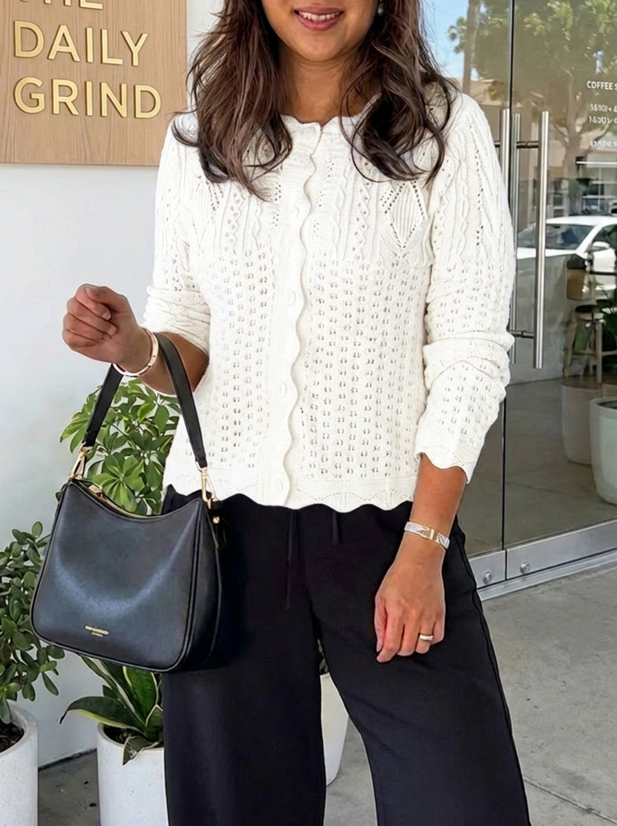 Saodimallsu Womens Crochet Cotton Knit Cardigans