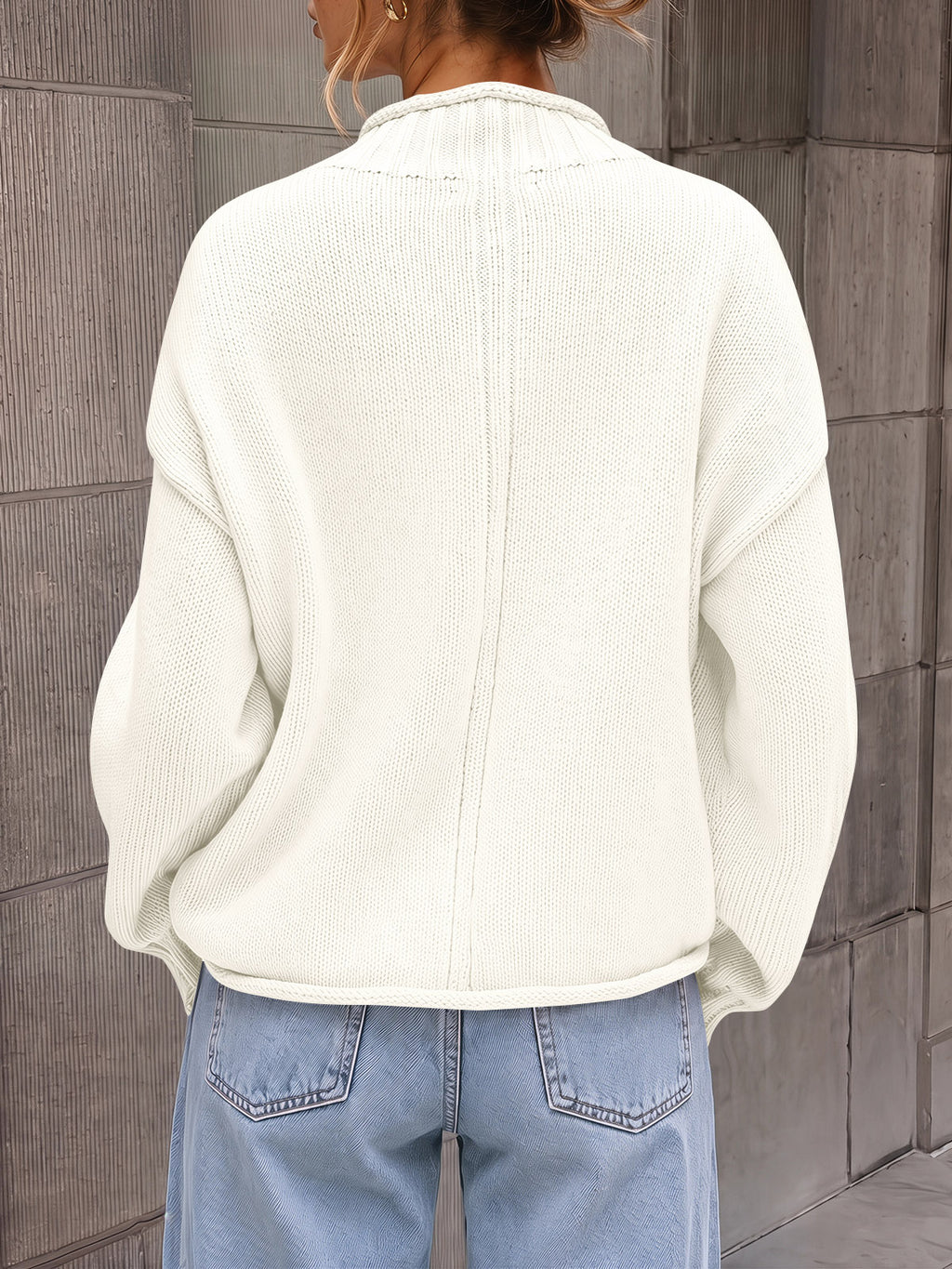 Saodimallsu Women Mock Neck Chunky Knit Tops