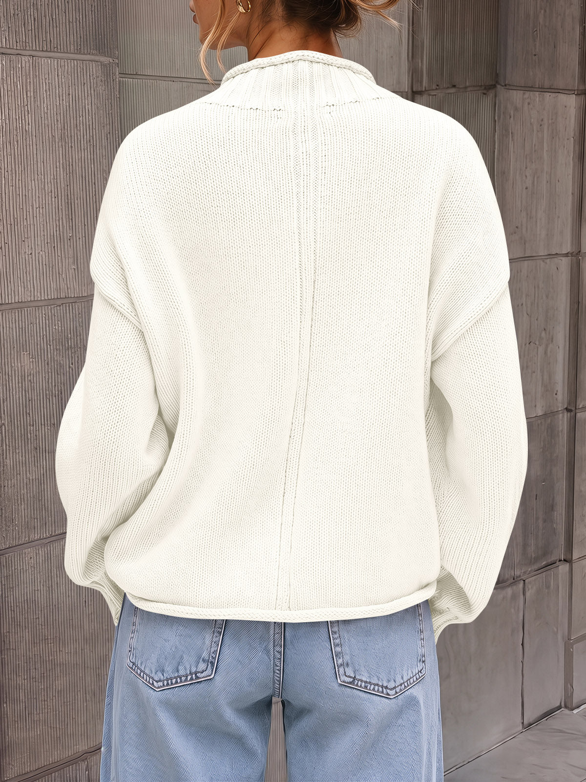 Saodimallsu Women Mock Neck Chunky Knit Tops