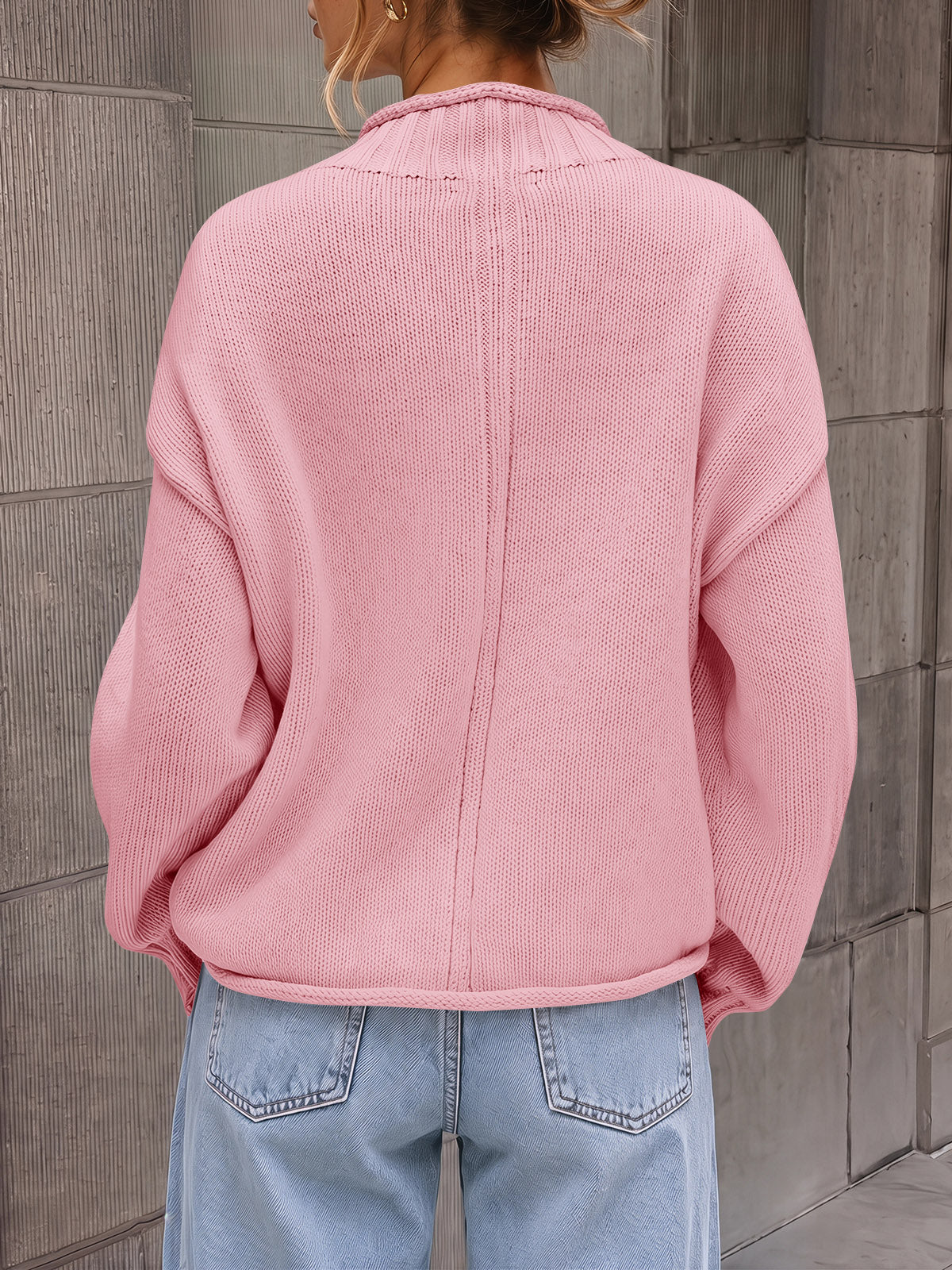 Saodimallsu Women Mock Neck Chunky Knit Tops
