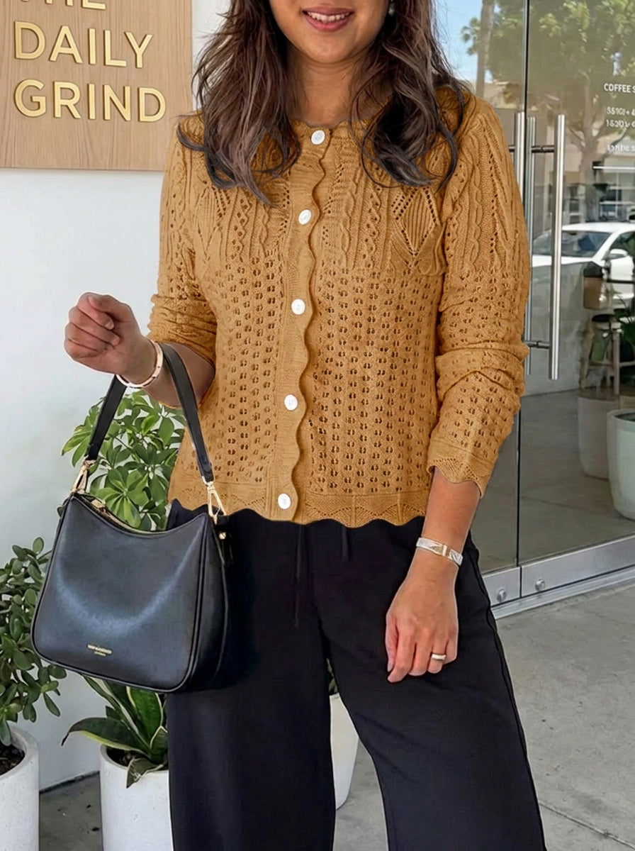 Saodimallsu Womens Crochet Cotton Knit Cardigans