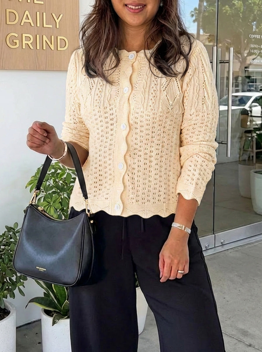 Saodimallsu Womens Crochet Cotton Knit Cardigans