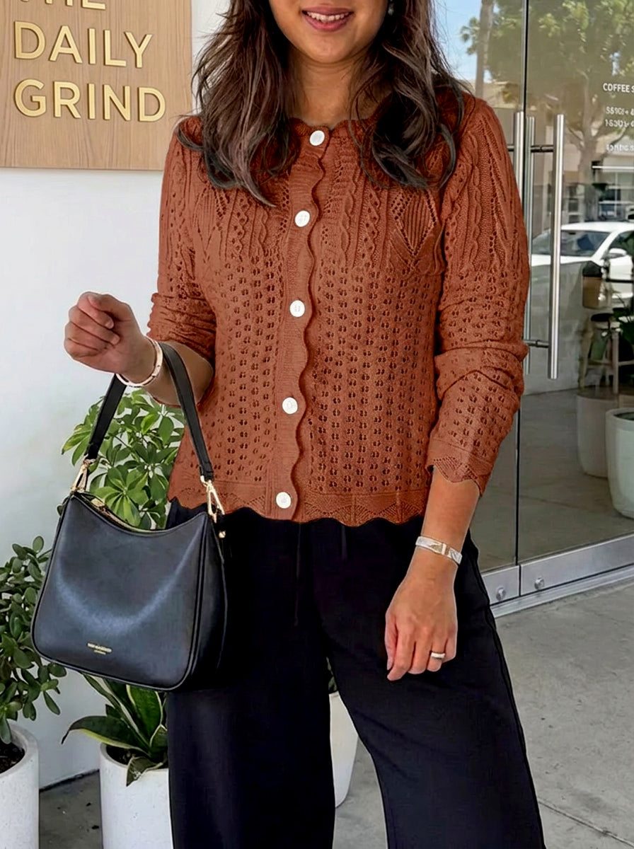 Saodimallsu Womens Crochet Cotton Knit Cardigans