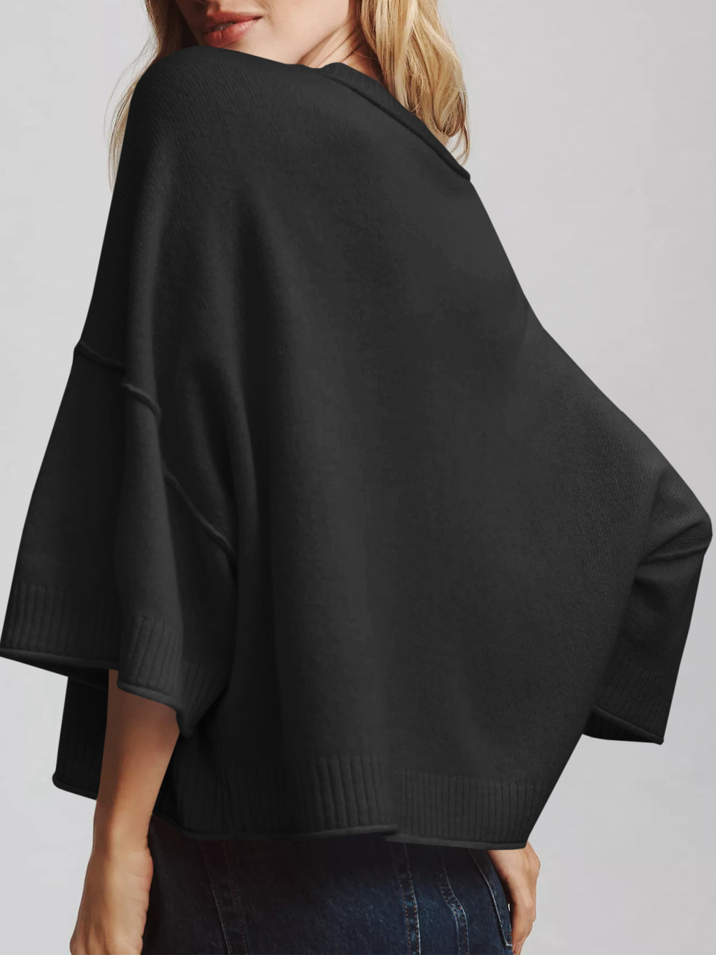 Saodimallsu Womens Oversized Cropped Sweater