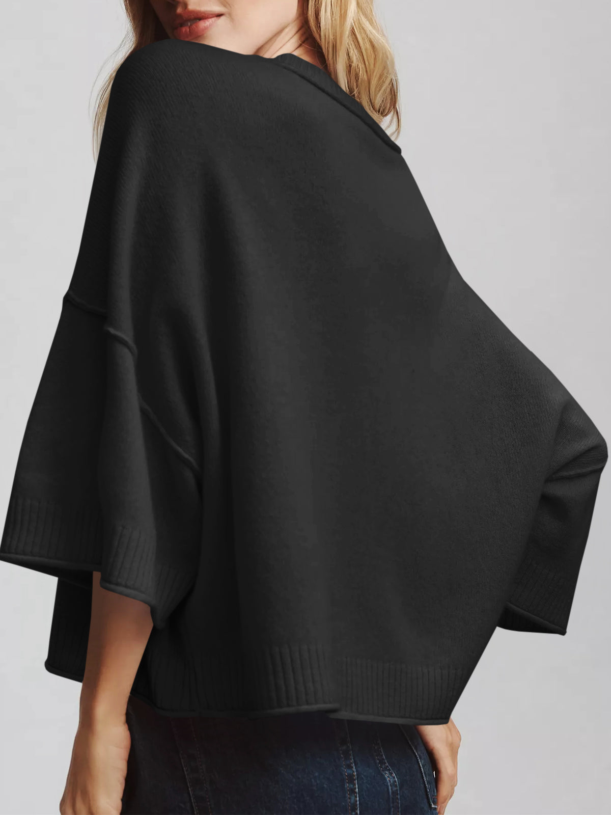 Saodimallsu Womens Oversized Cropped Sweater