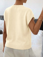 Saodimallsu Womens Short Sleeve Trendy Floral Pullover Sweaters